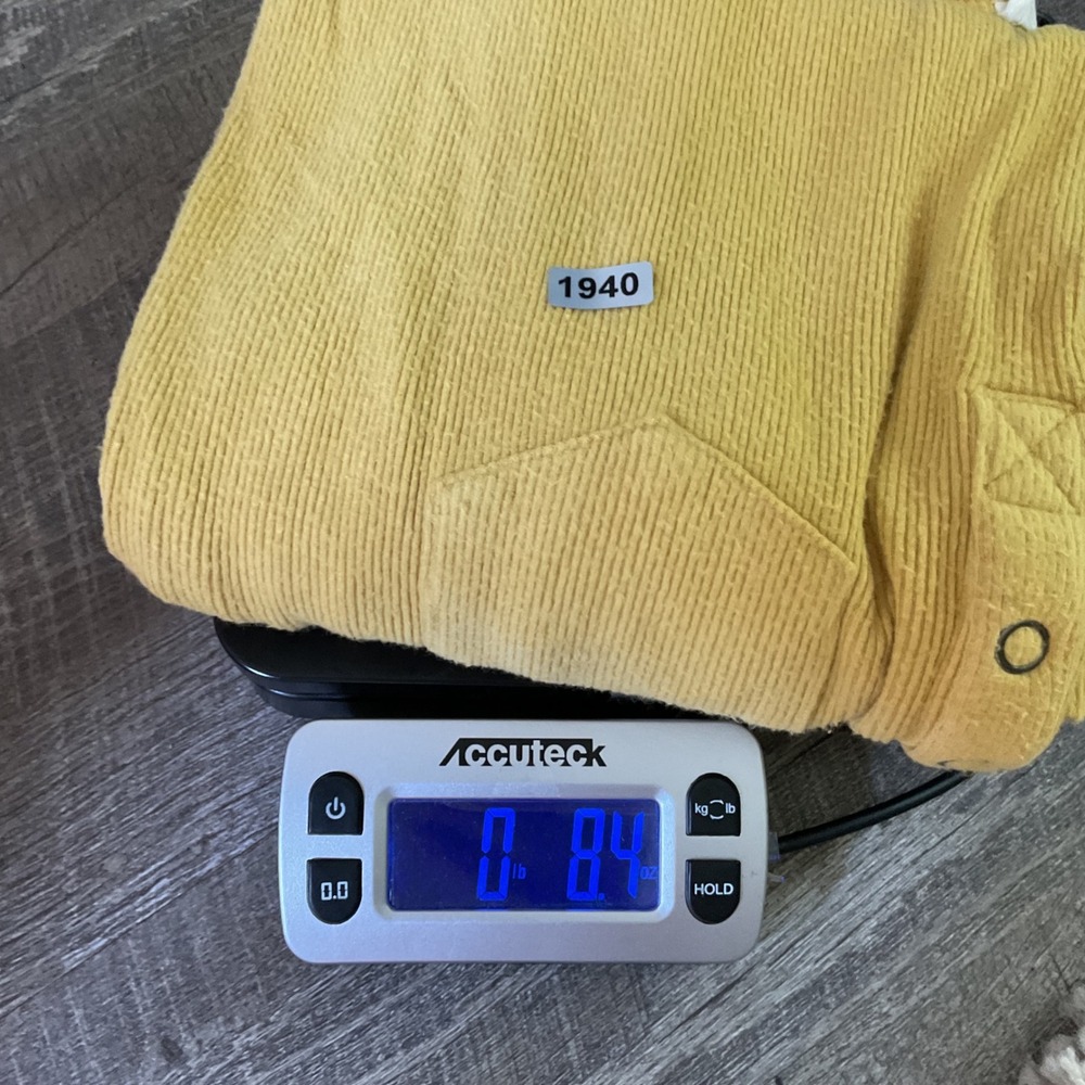 New In Women Mustard Yellow Ribbed Henley Long Sleeve Top Sm Pocket Curved Hem - Picture 12 of 12